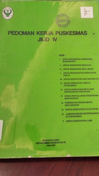 Pedoman Kerja Puskesmas Jilid IV