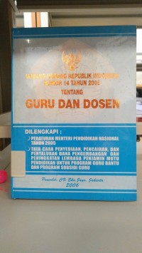 UU RI tentang Guru dan Dosen